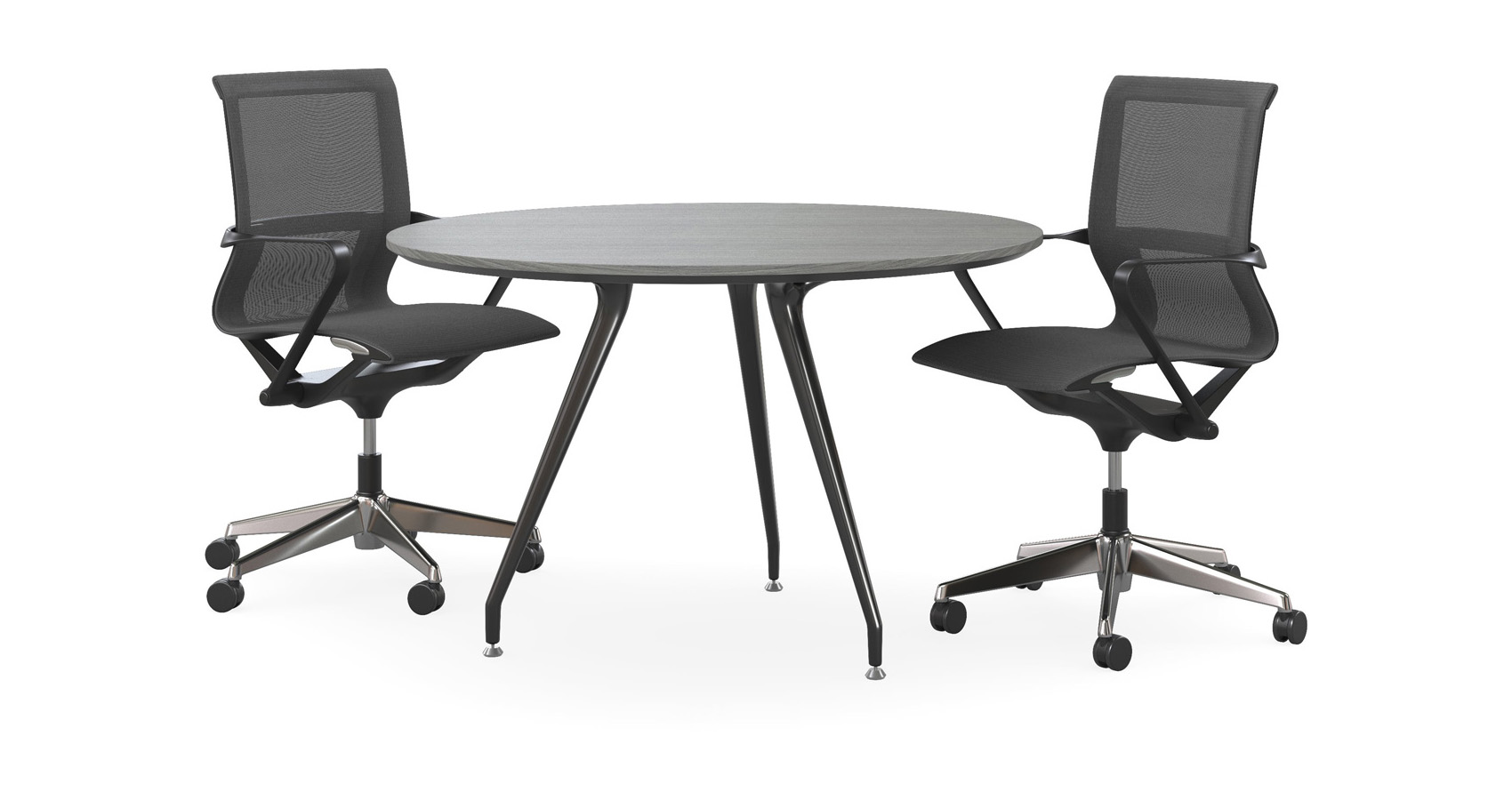 Velo Round Conference Table with Zed chairs