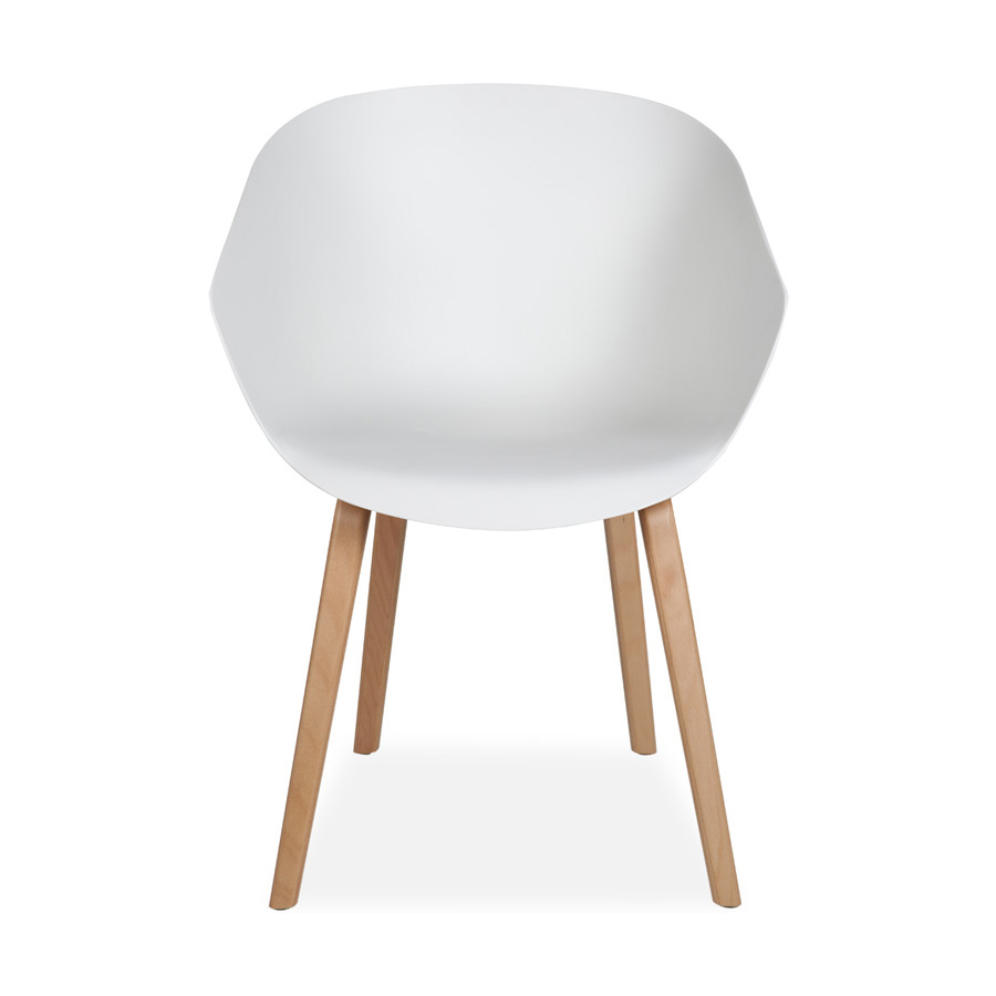 Madi Plastic Chair White Beech Legs