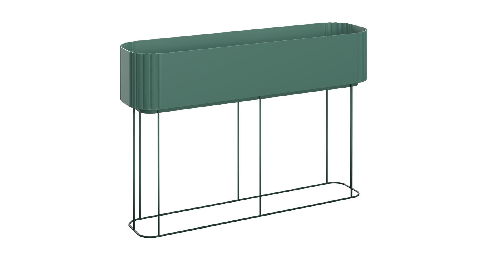 Cubby Planter in green 900mm wide in front view