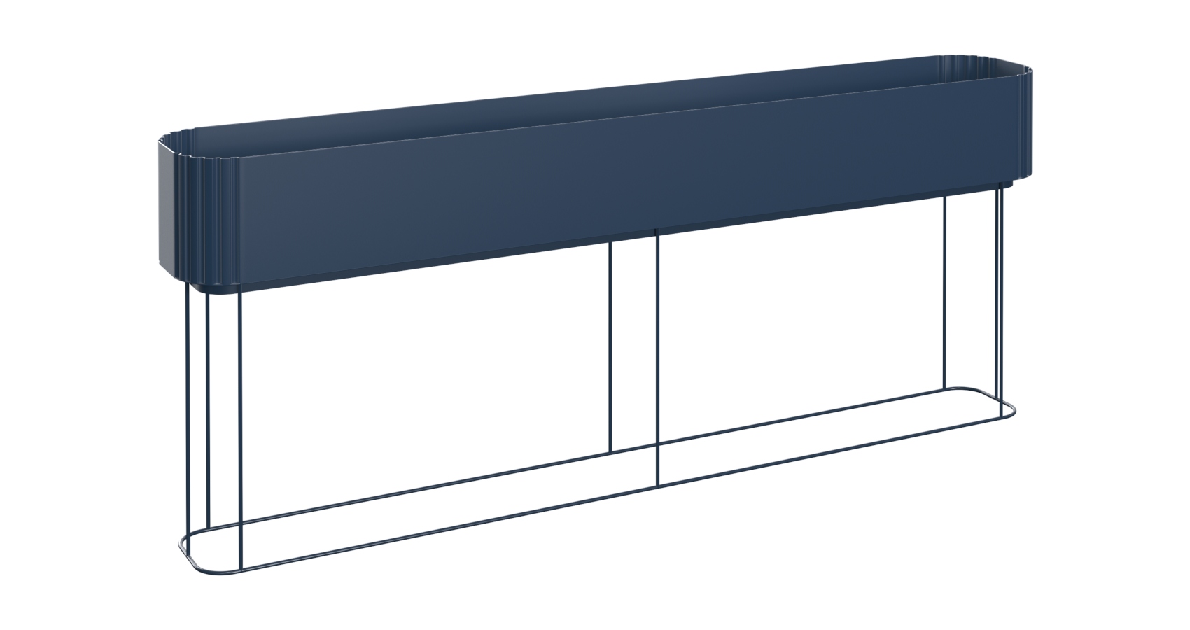 Cubby Planter in navy 1500mm wide in front view