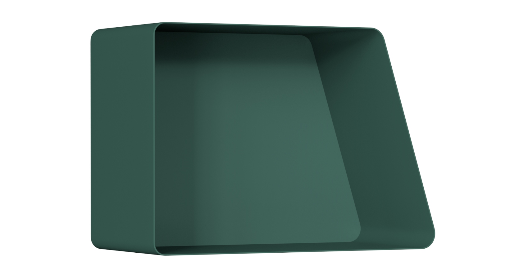 Pixa Wall Mounted closed shelf in green in front view