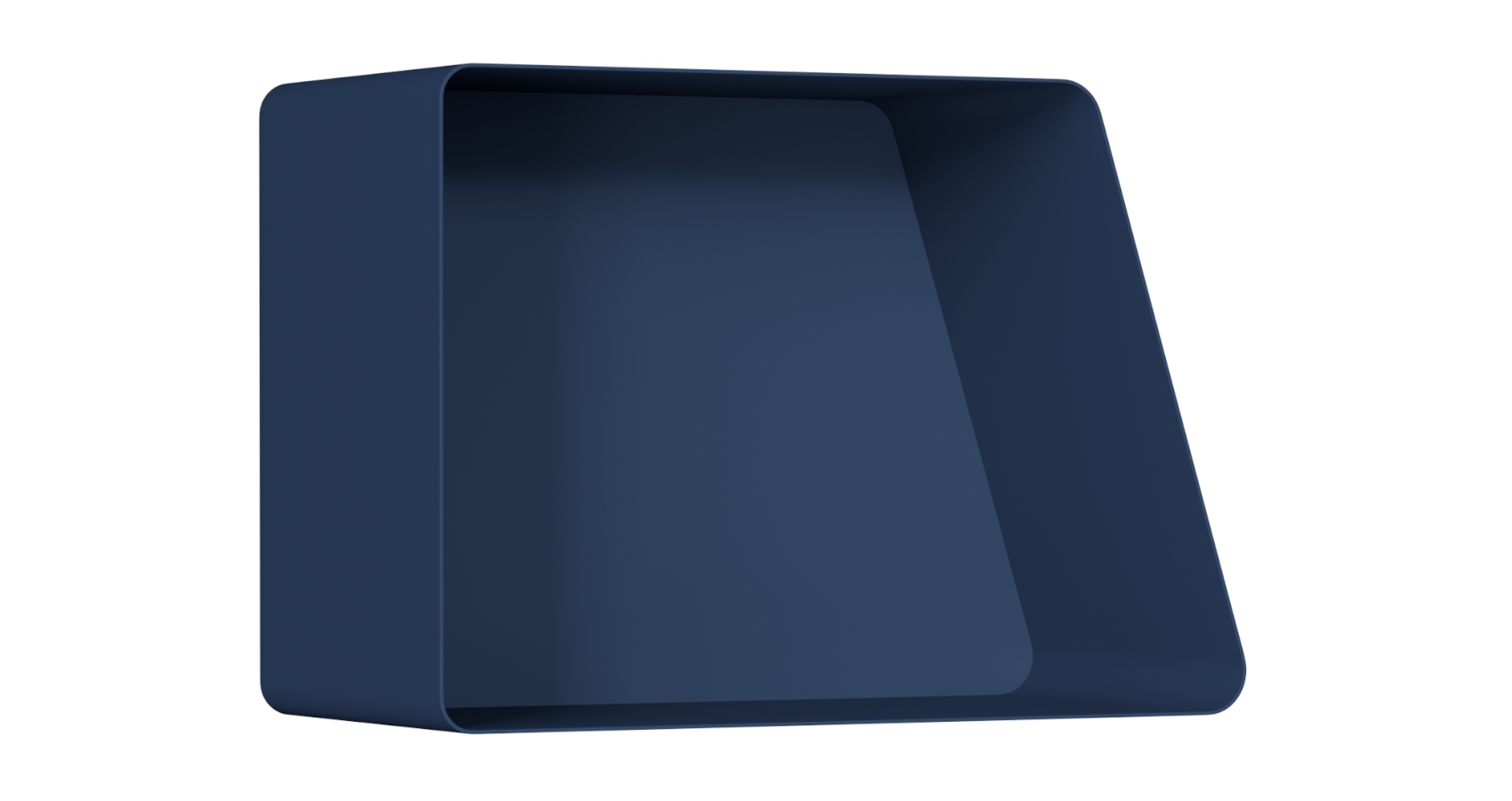 Pixa Wall Mounted closed shelf in navy in front view