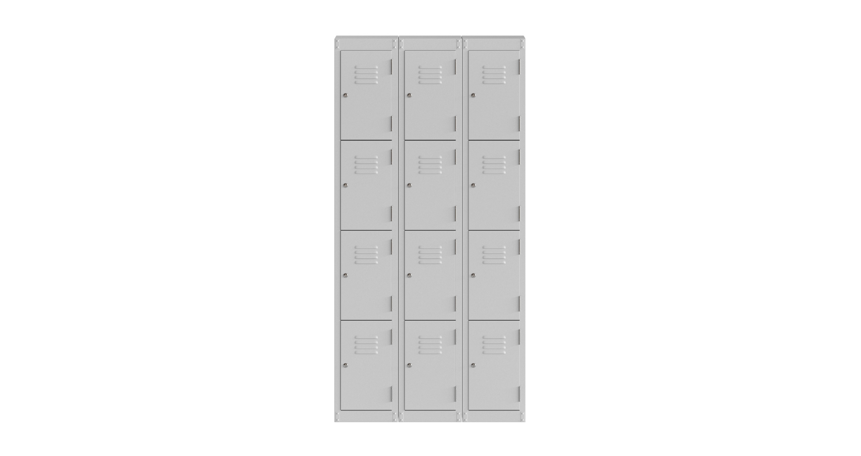 Locker 4 Door Bank 3 Grey