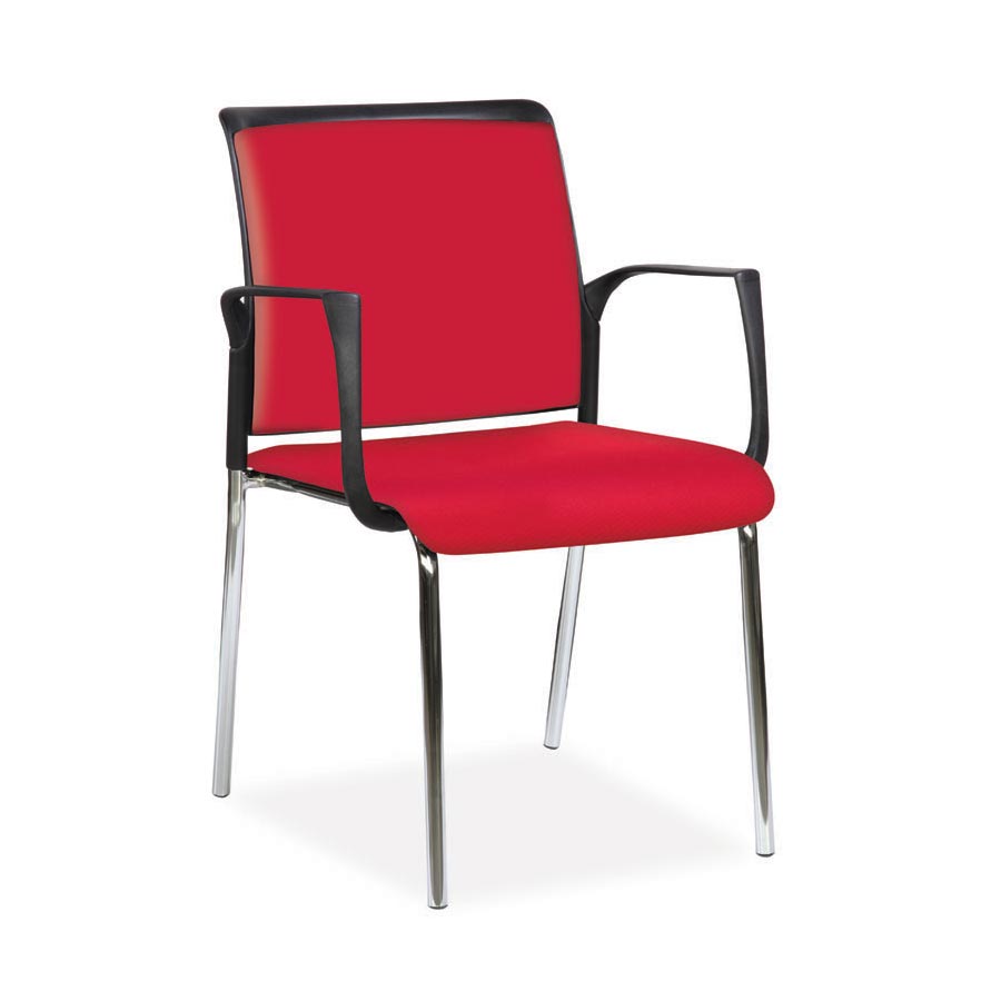 Spider Arm Chair Red Fabric Seat and Red Fabric Back FV