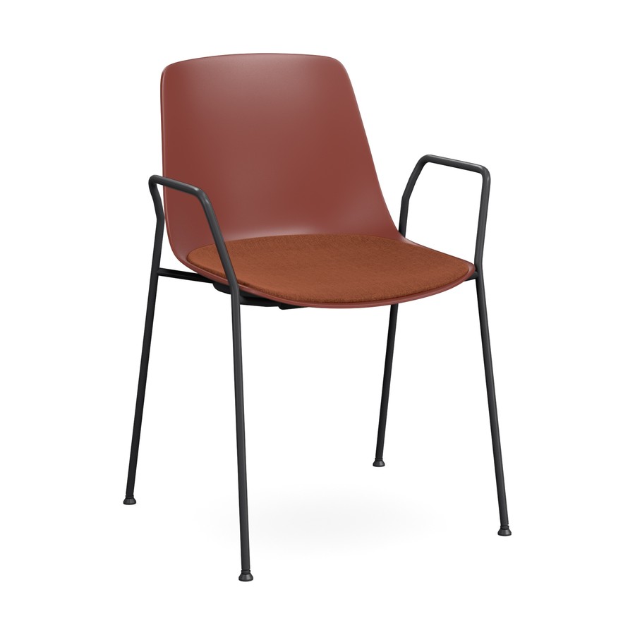 JJ_4_Leg_Arm_Chair_Terracotta_Poly_wPad_Black_Frame_FV_900x900_01