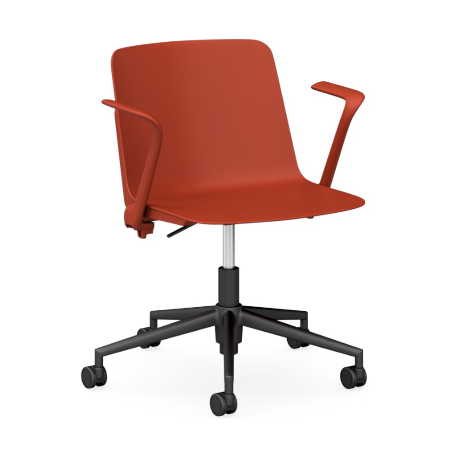 Vira_Swivel_Chair_With_Arms_Red_FV