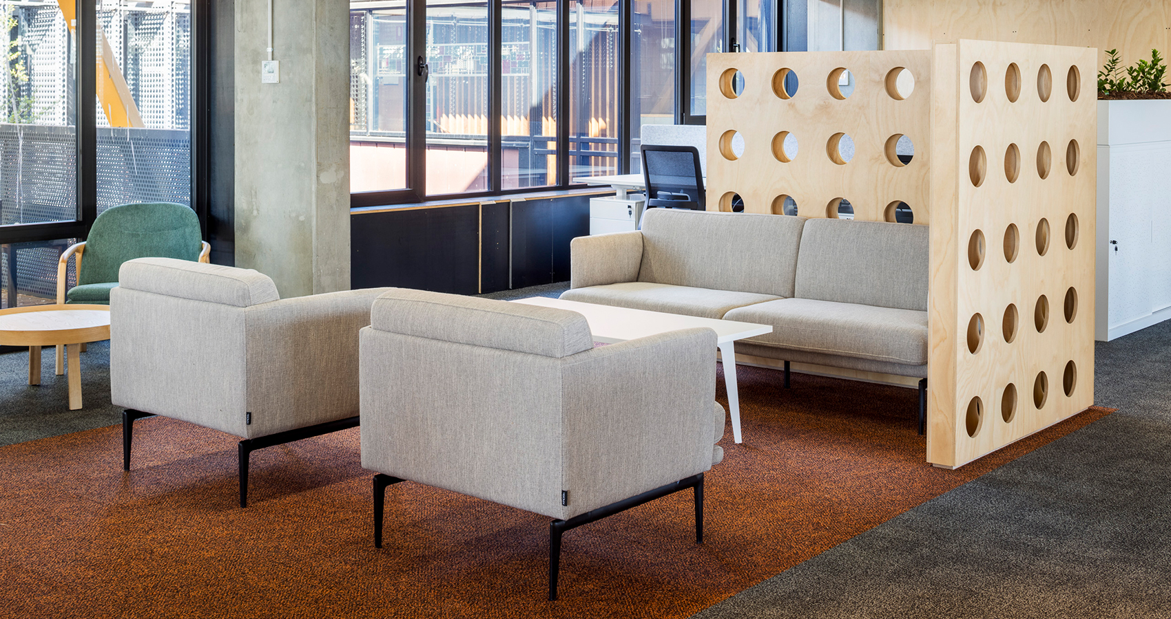 Mac Killop Family Services Project - Hugo lounges and Dart coffee table