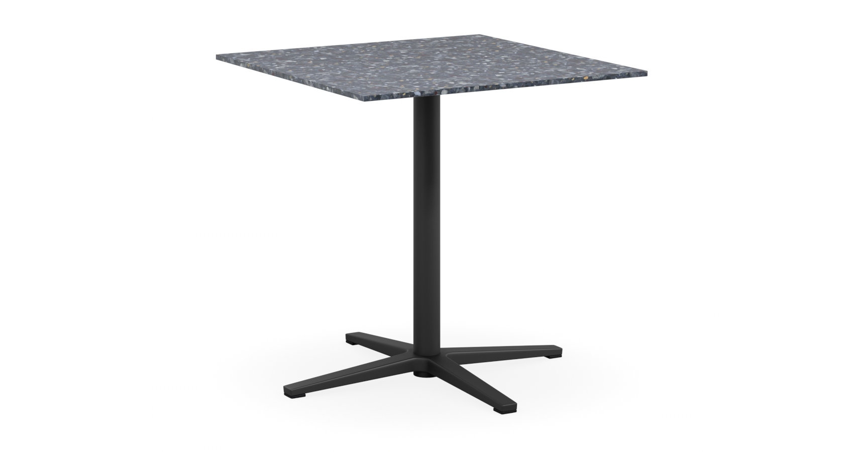 Wiz table with black base and square Neo Terrazzo top