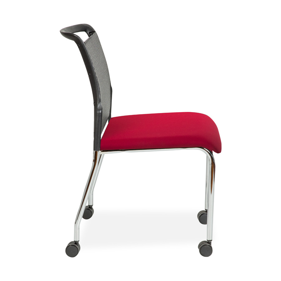 SD130Q-Spyder Sled Arm Chair - Black Fabric Seat - Plastic Back