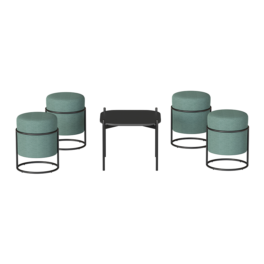 Stax Ottoman Maya Coffee Table Setting