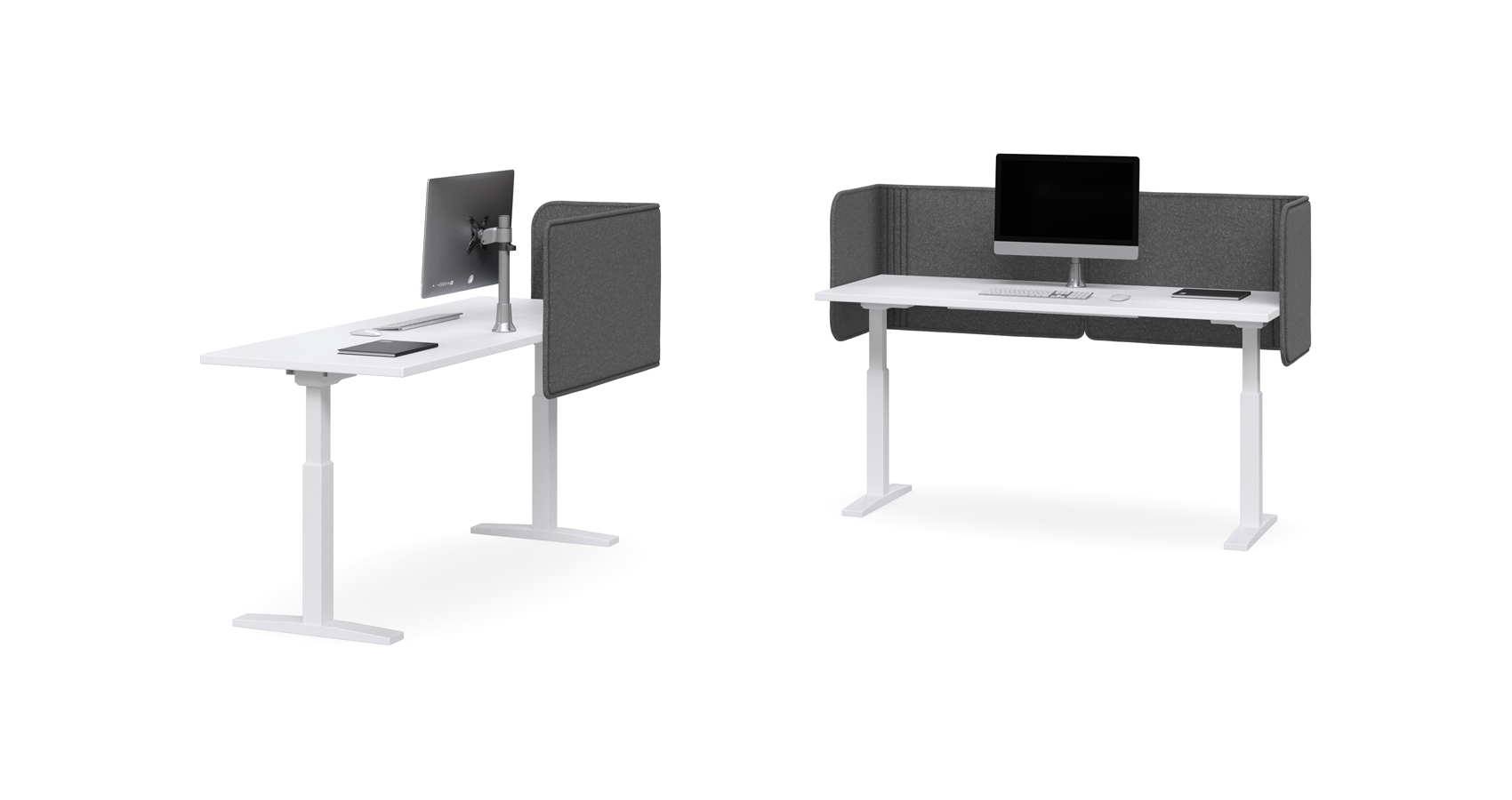 Swish Single desk module Wrap Screen