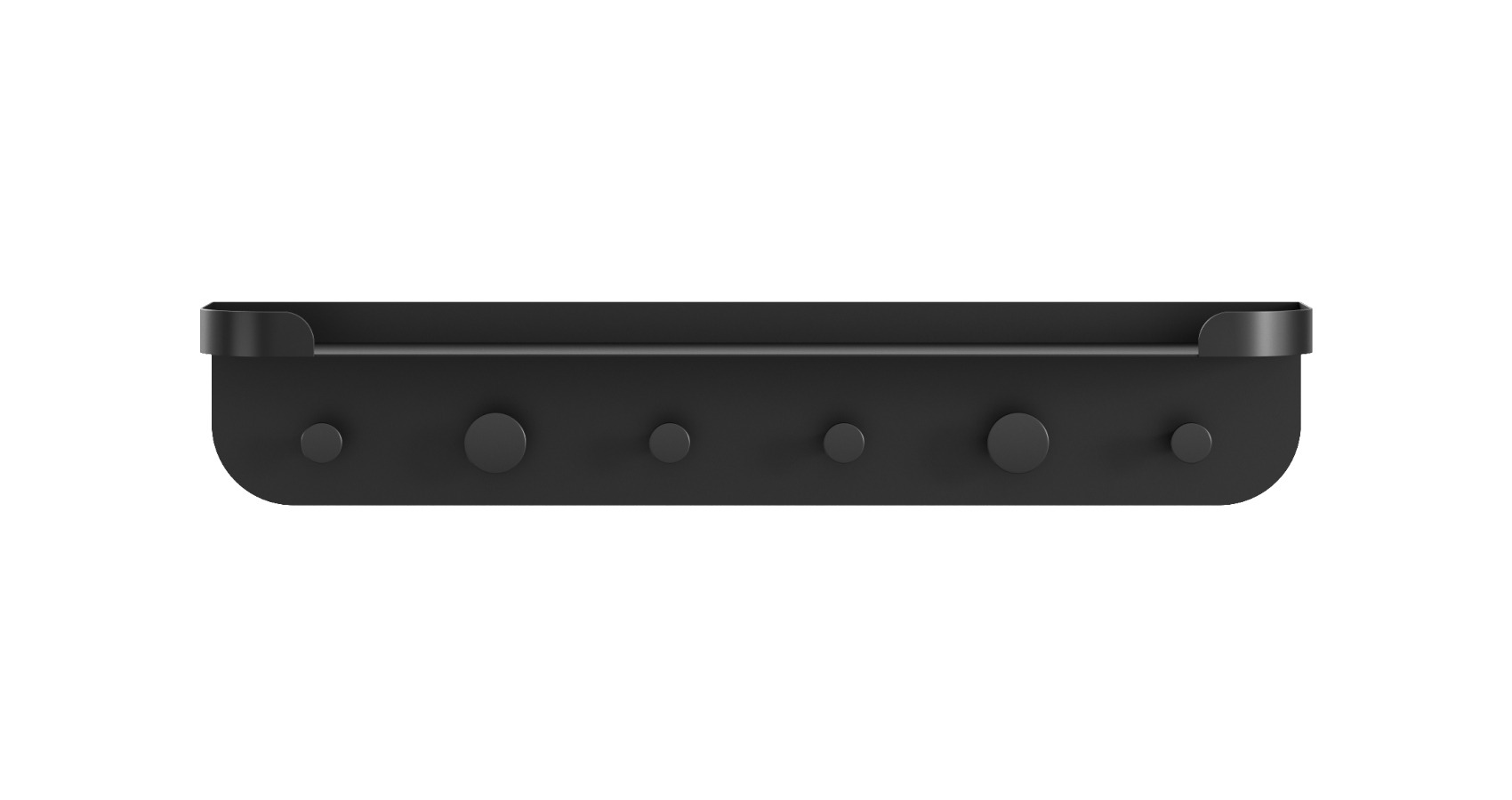 Buddi Coat Hook and Shelf in black in Direct front view