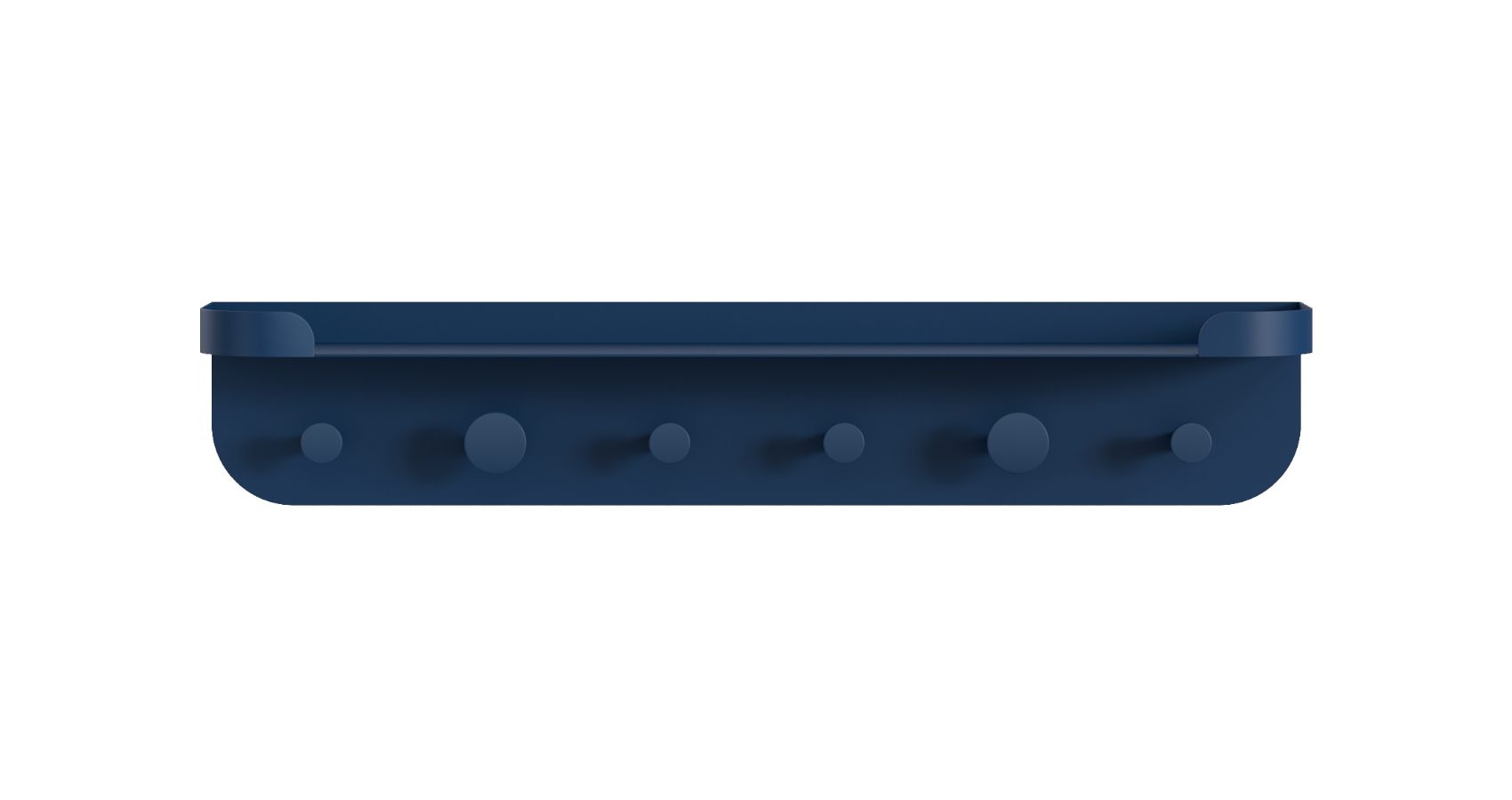 Buddi Coat Hook and Shelf in Navy in direct front view