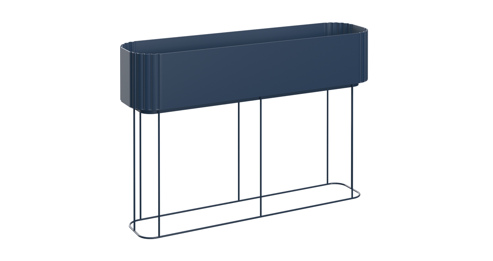 Cubby Planter in navy 900mm wide in front view