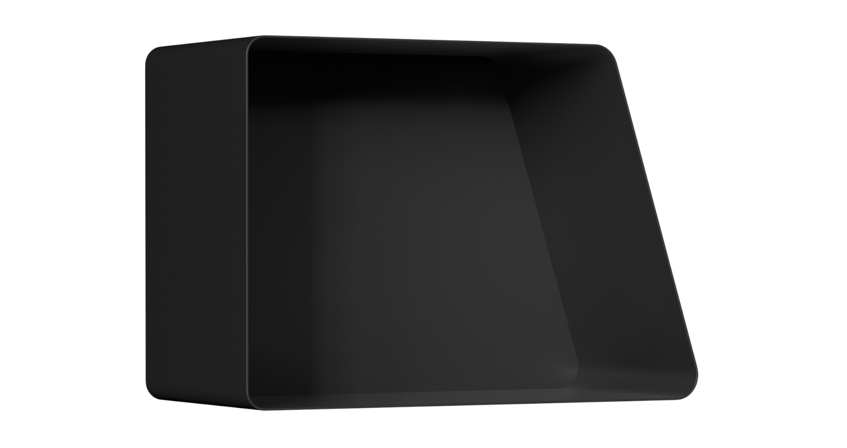Pixa Wall Mounted closed shelf in black in front view