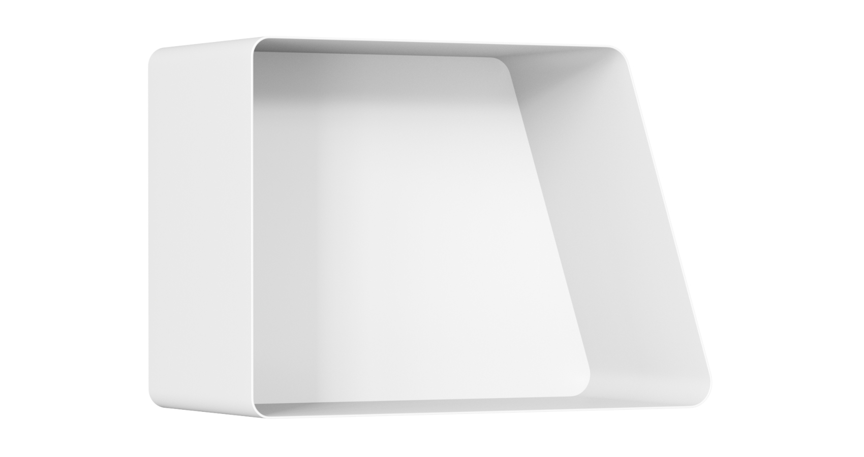 Pixa Wall Mounted closed shelf in white in front view