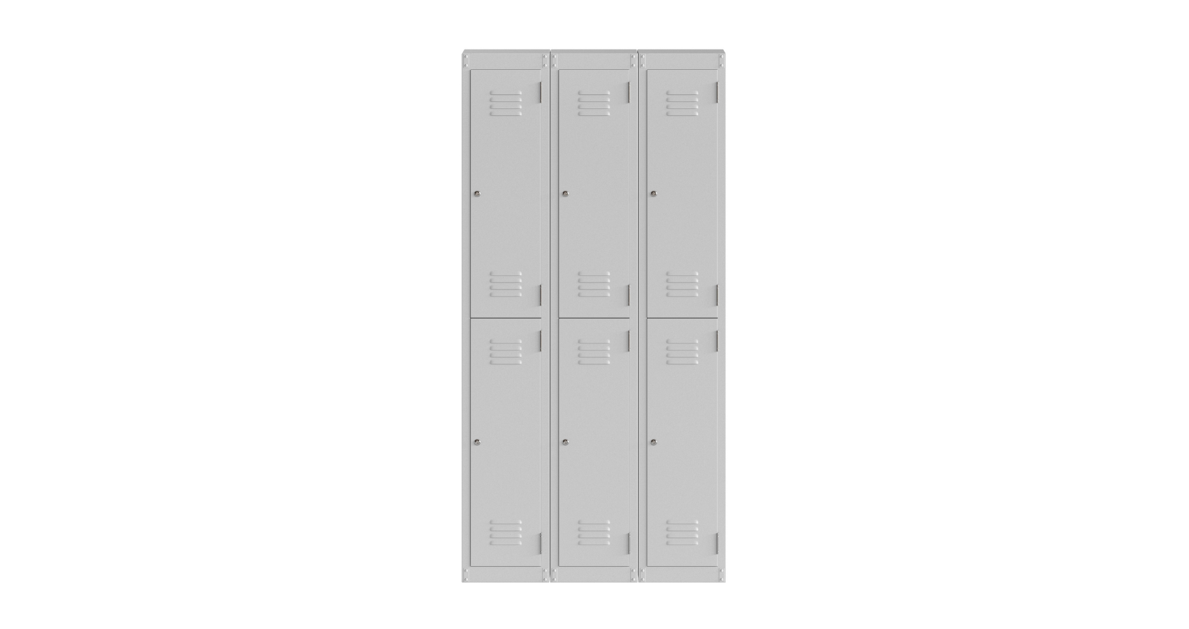 Locker 2 Door Bank 3 Grey